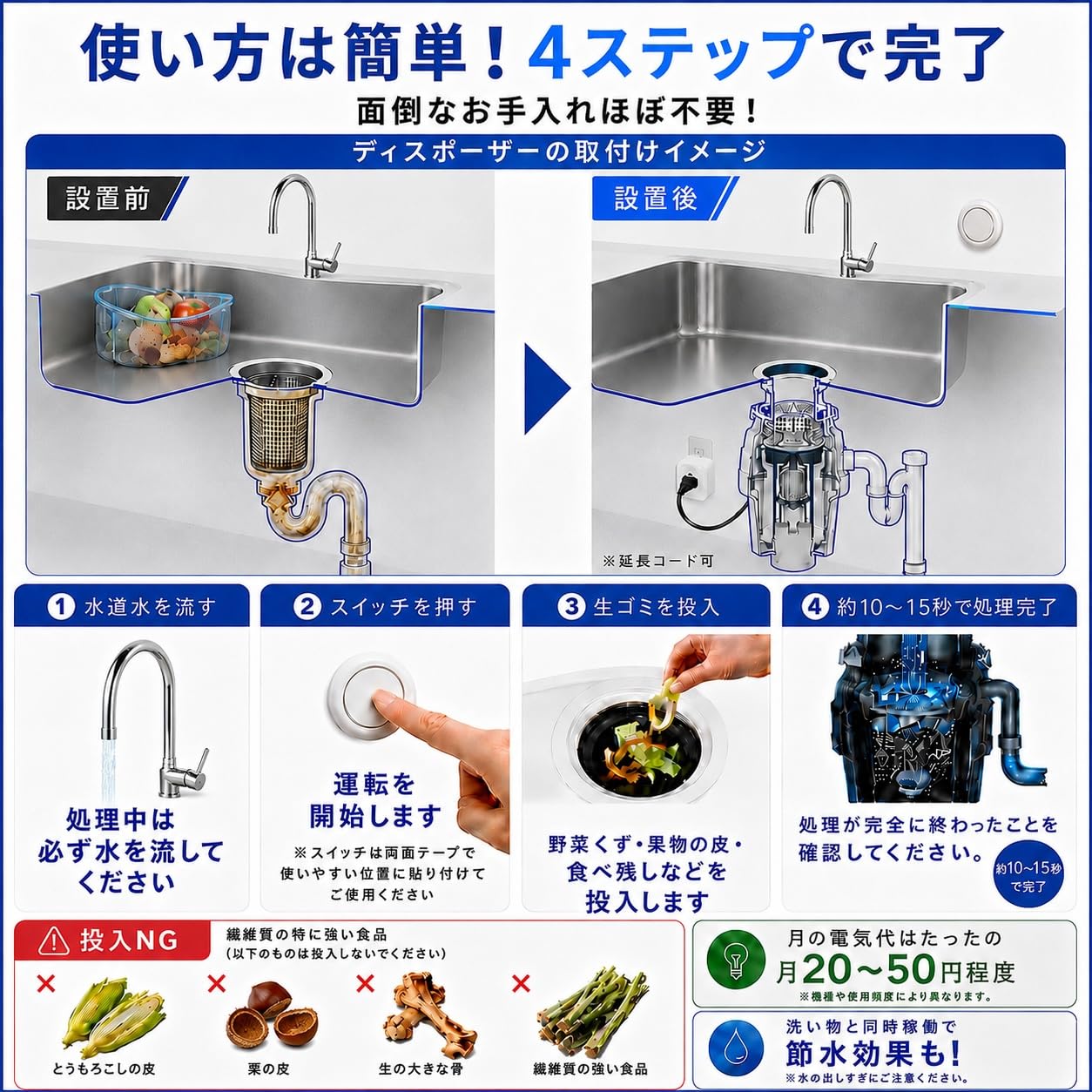 Amazon.co.jp: 本格屋 サイレント ディスポーザー 【W3400S・DIY用